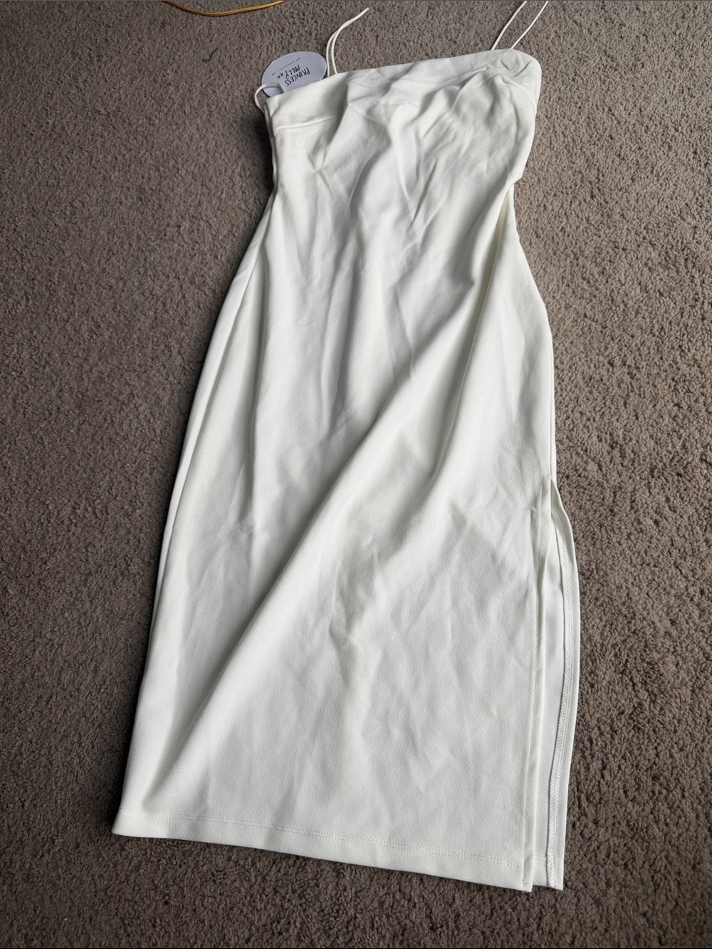 Princess Polly White Strapless Maxi Dress with Slit